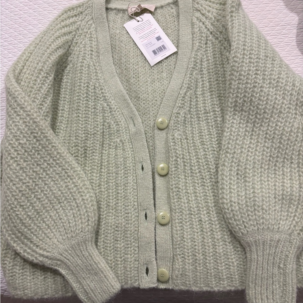 Sezane Basile Cardigan Pastel Green - Size XS